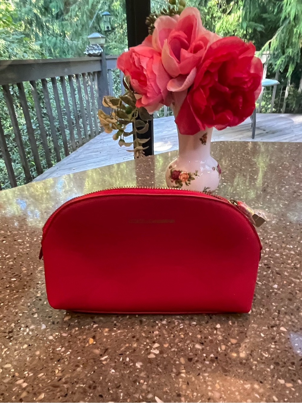 Dolce & Gabbana Pink-Red cotton cosmetics Toiletry Pouch